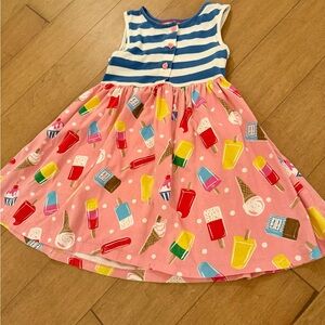 Mini Boden Pink Ice Cream & Popsicle Stripe Bodice Dress